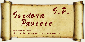 Isidora Pavičić vizit kartica